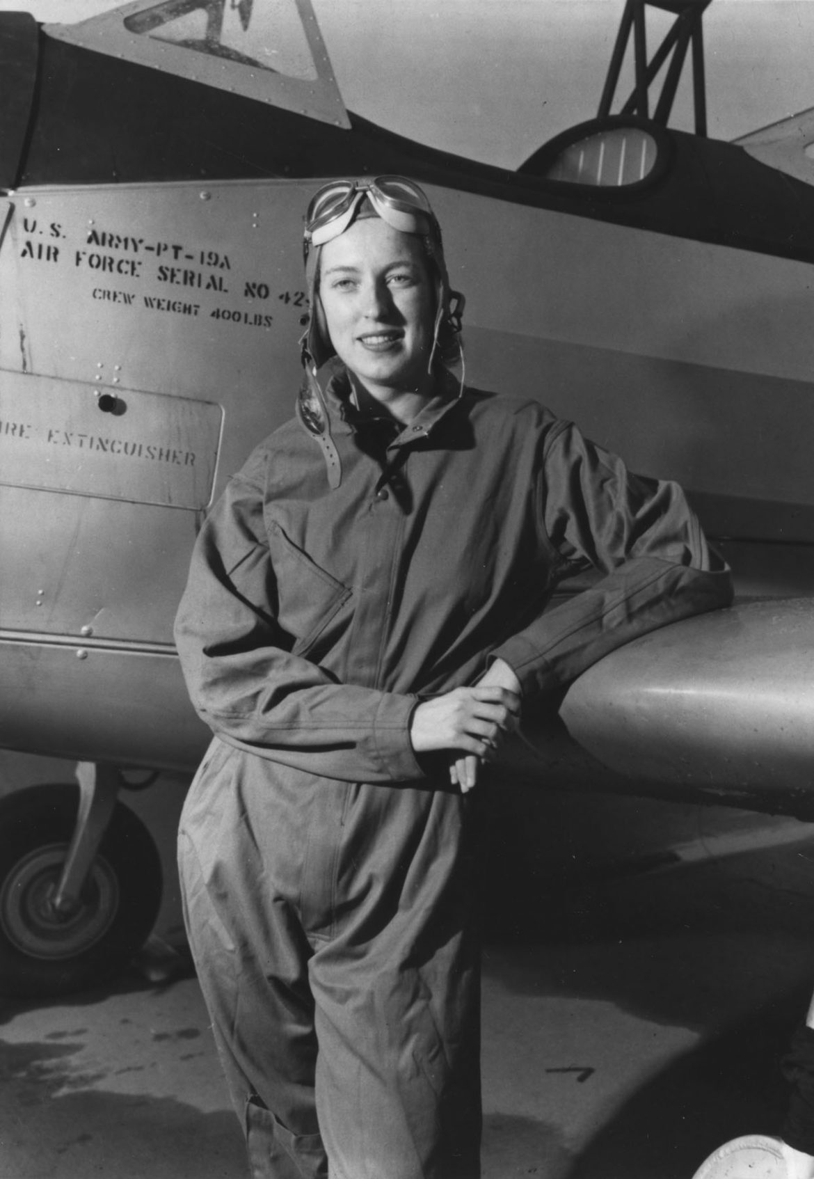 WASP Pilot Cornelia Fort with her PT19A Plane Women of World War II